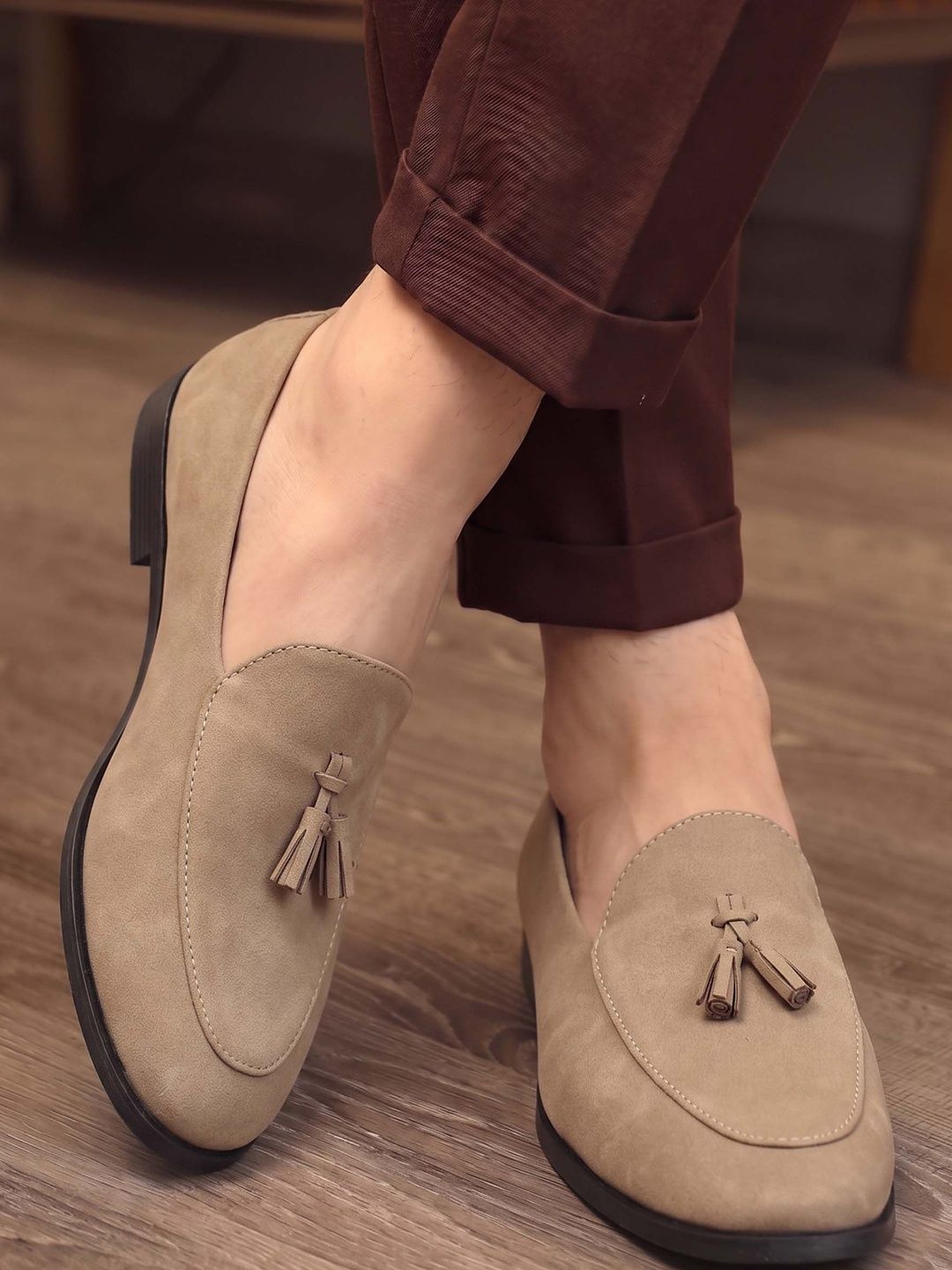 HERE&NOW Men Leather Formal Slip-Ons