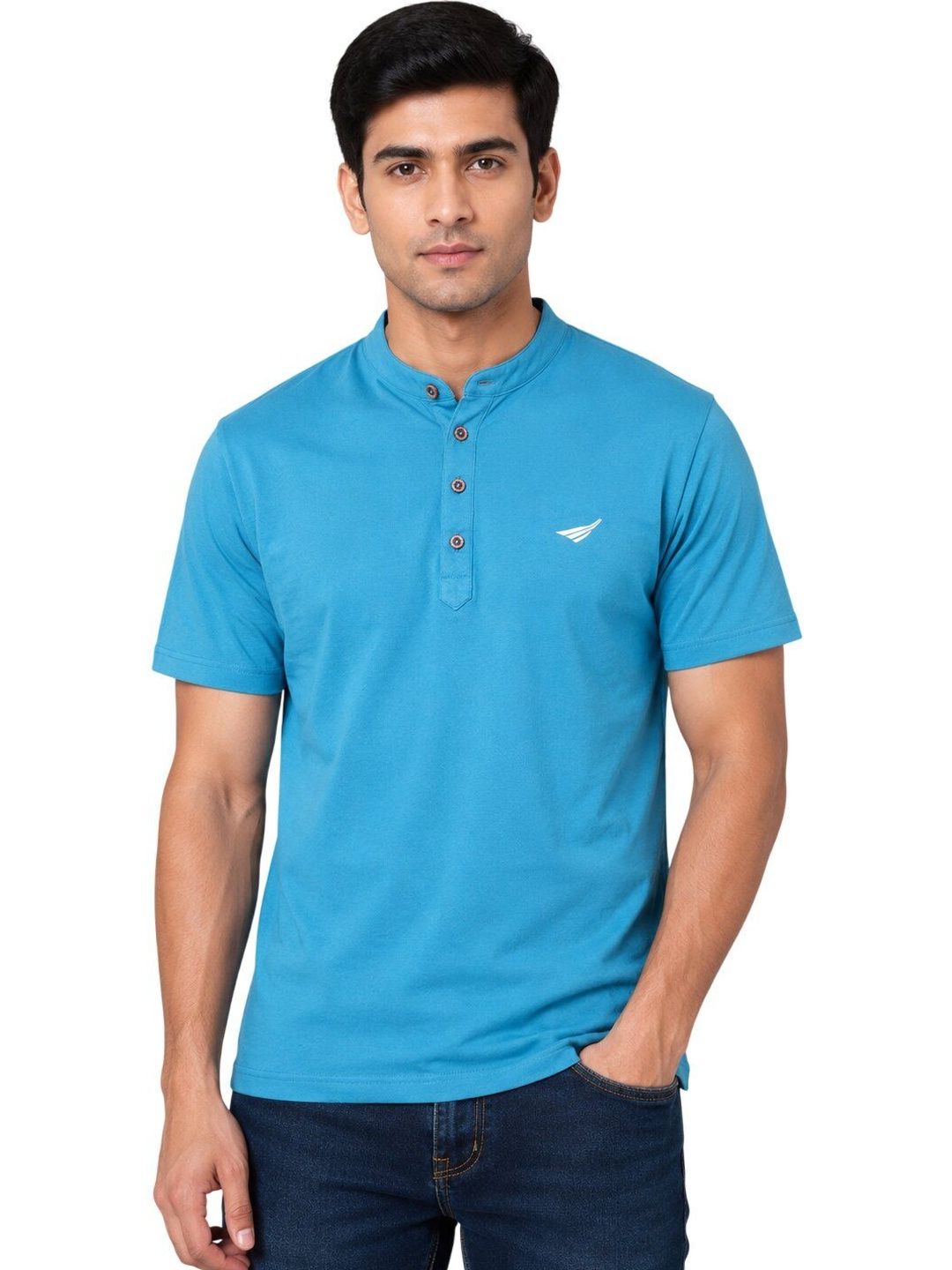 Oakmans Men Mandarin Collar T-shirt