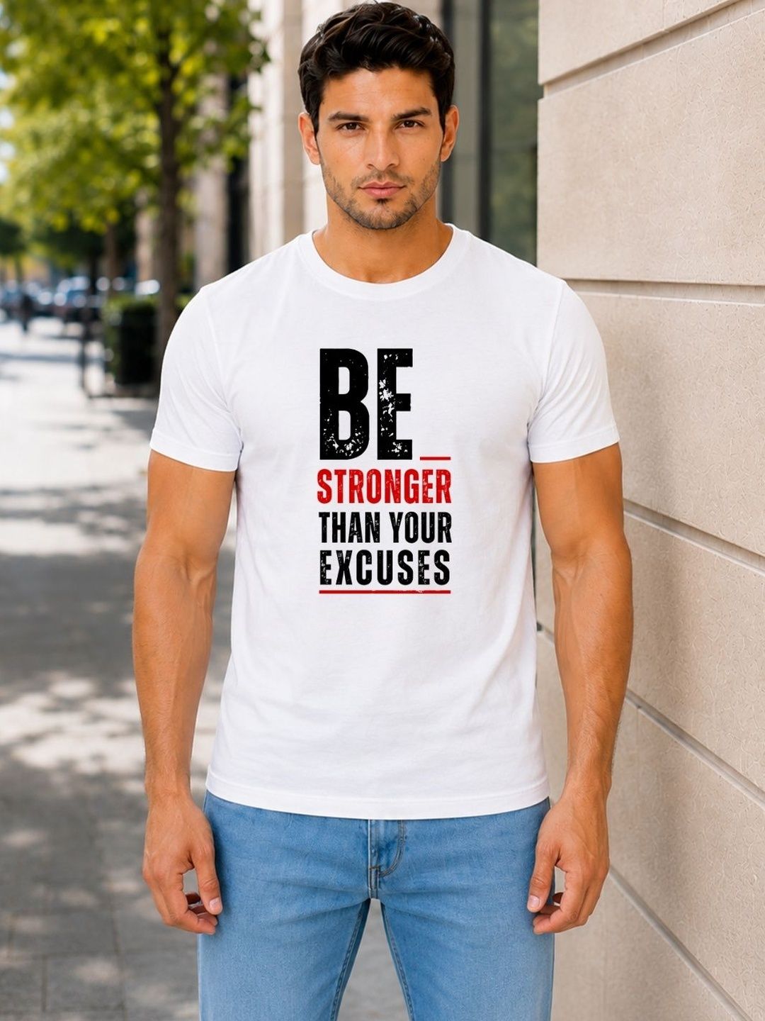 BARRIOS Men Typography Printed T-shirt