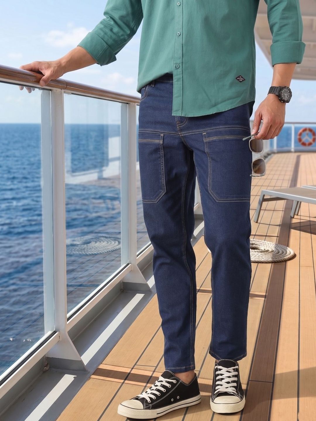 Thomas Scott Men Comfort Slim Fit Mid-Rise Stretchable Jeans