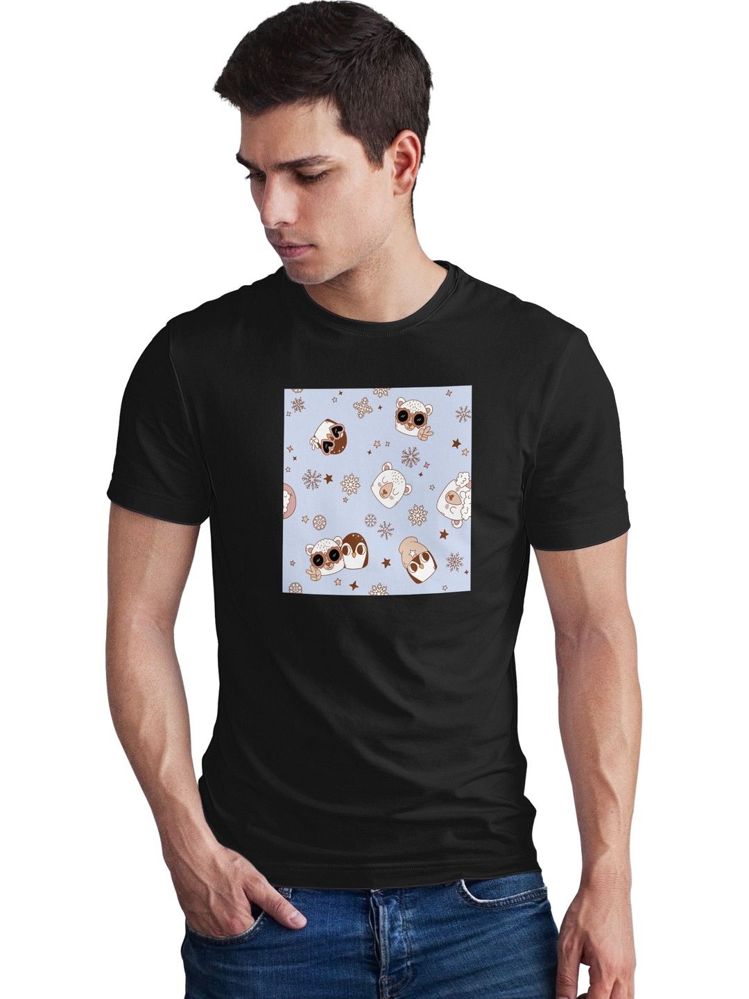 Seekbuylove Men Printed Bio Finish T-shirt