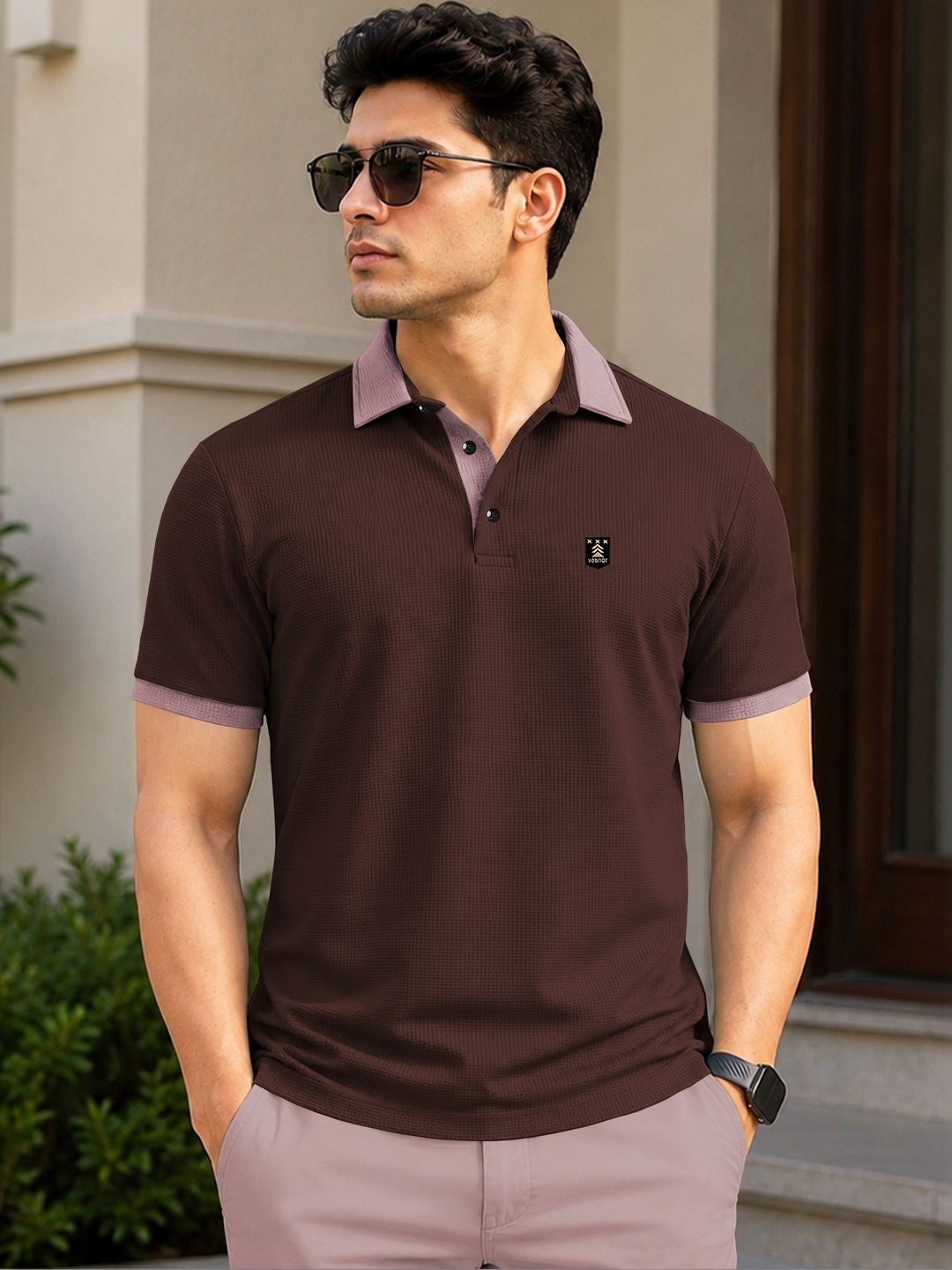 VeBNoR Polo Collar Short Sleeves T-shirt