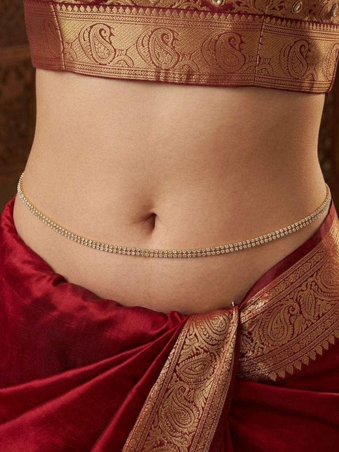 VAMA Artificial Stones Studded Waist Chain Saree Accessories