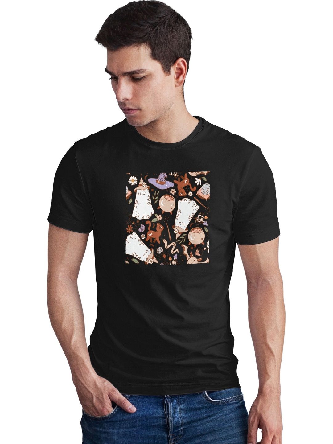 Seekbuylove Men Printed Bio Finish T-shirt