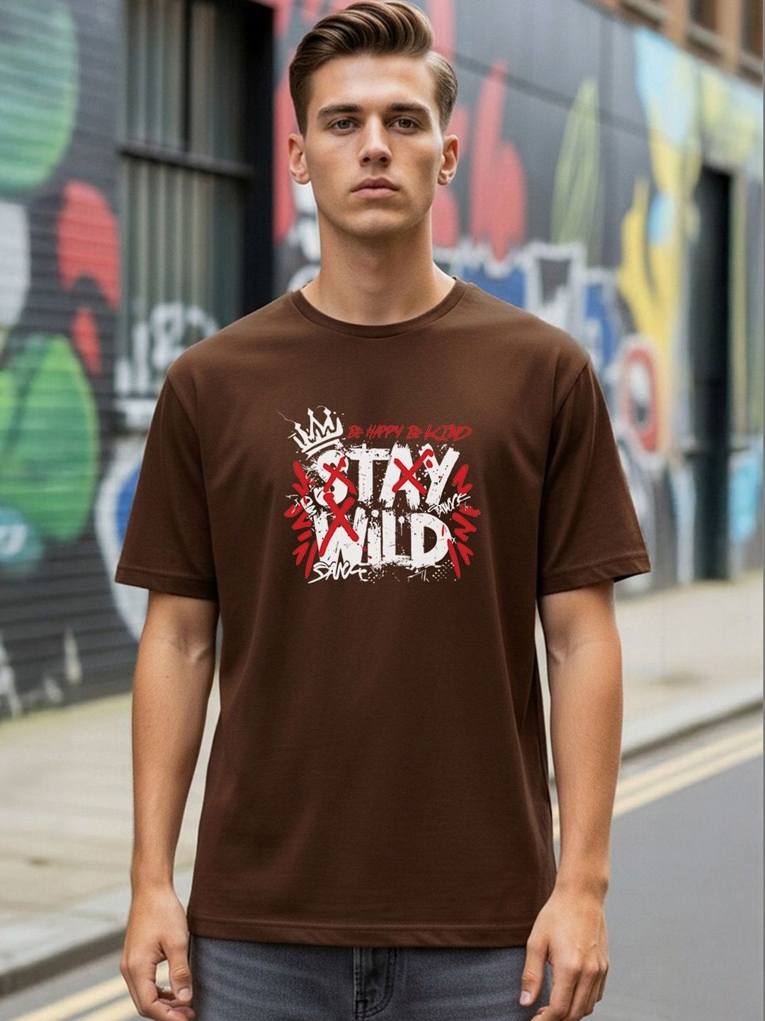 LazyGreg Men Typography Printed T-shirt