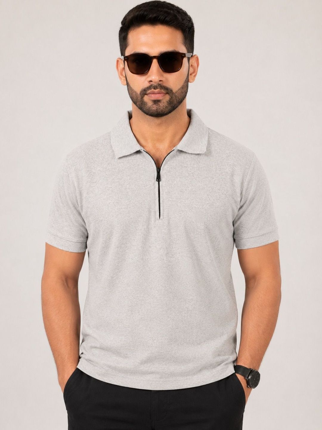 Roadster Men Polo Collar T-shirt