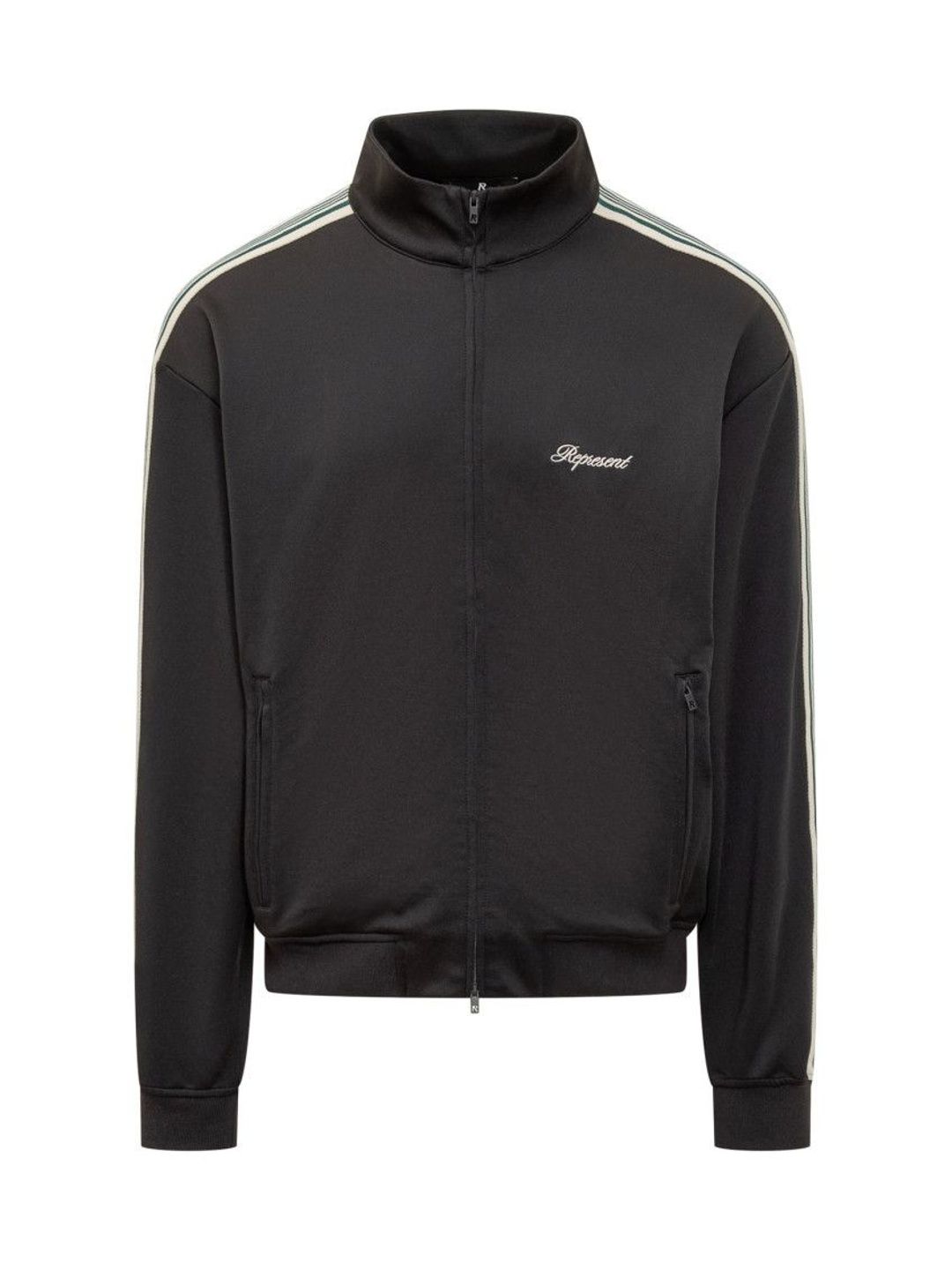 Represent Black Stripes Mock Collar Jacket