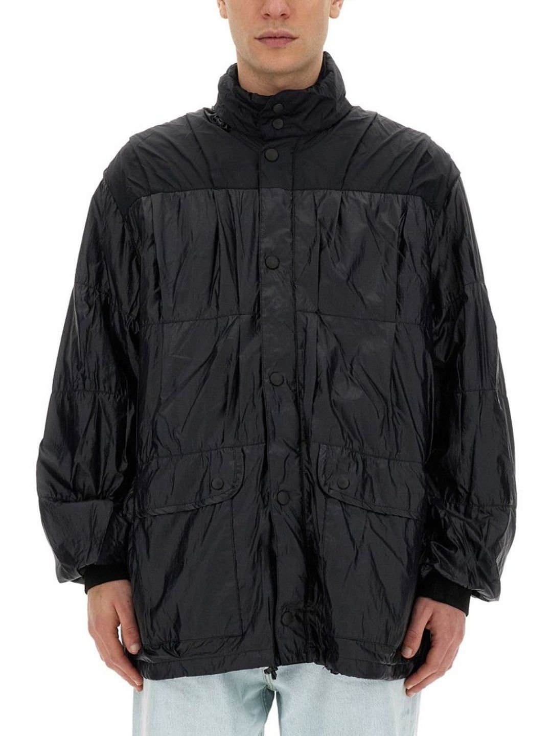 OUR LEGACY Black Solid Mock Collar Jacket