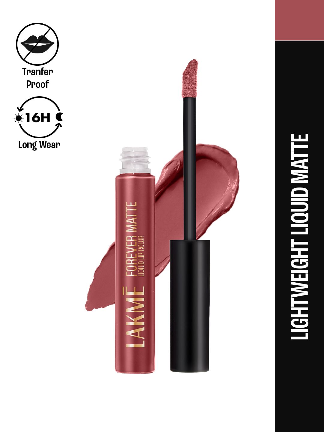 Lakme Lakme Forever Matte Lightweight & Transferproof 16Hr Liquid Lipstick 5.6ml - Nude Charm