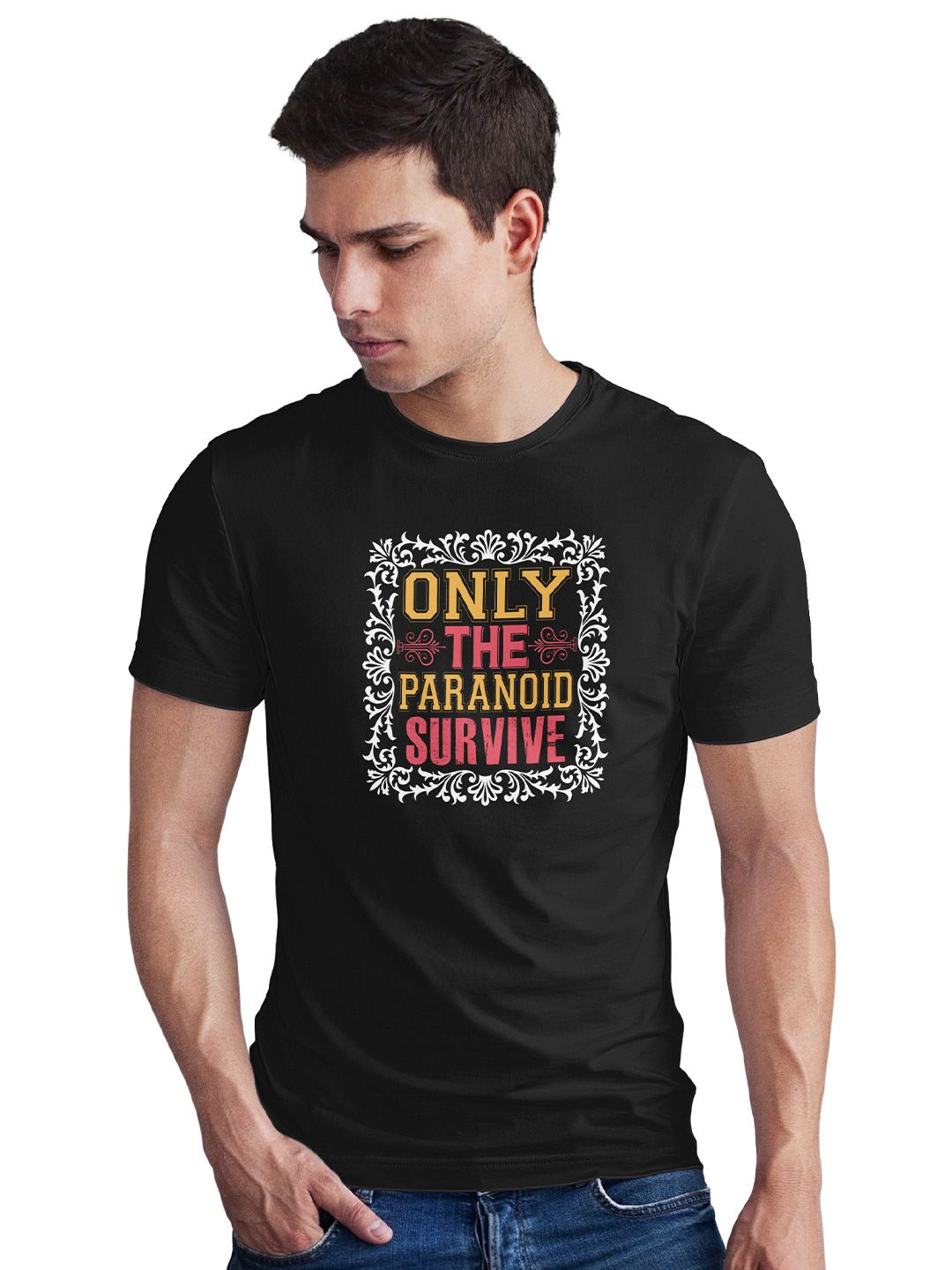 Seekbuylove Men Typography Printed Bio Finish T-shirt