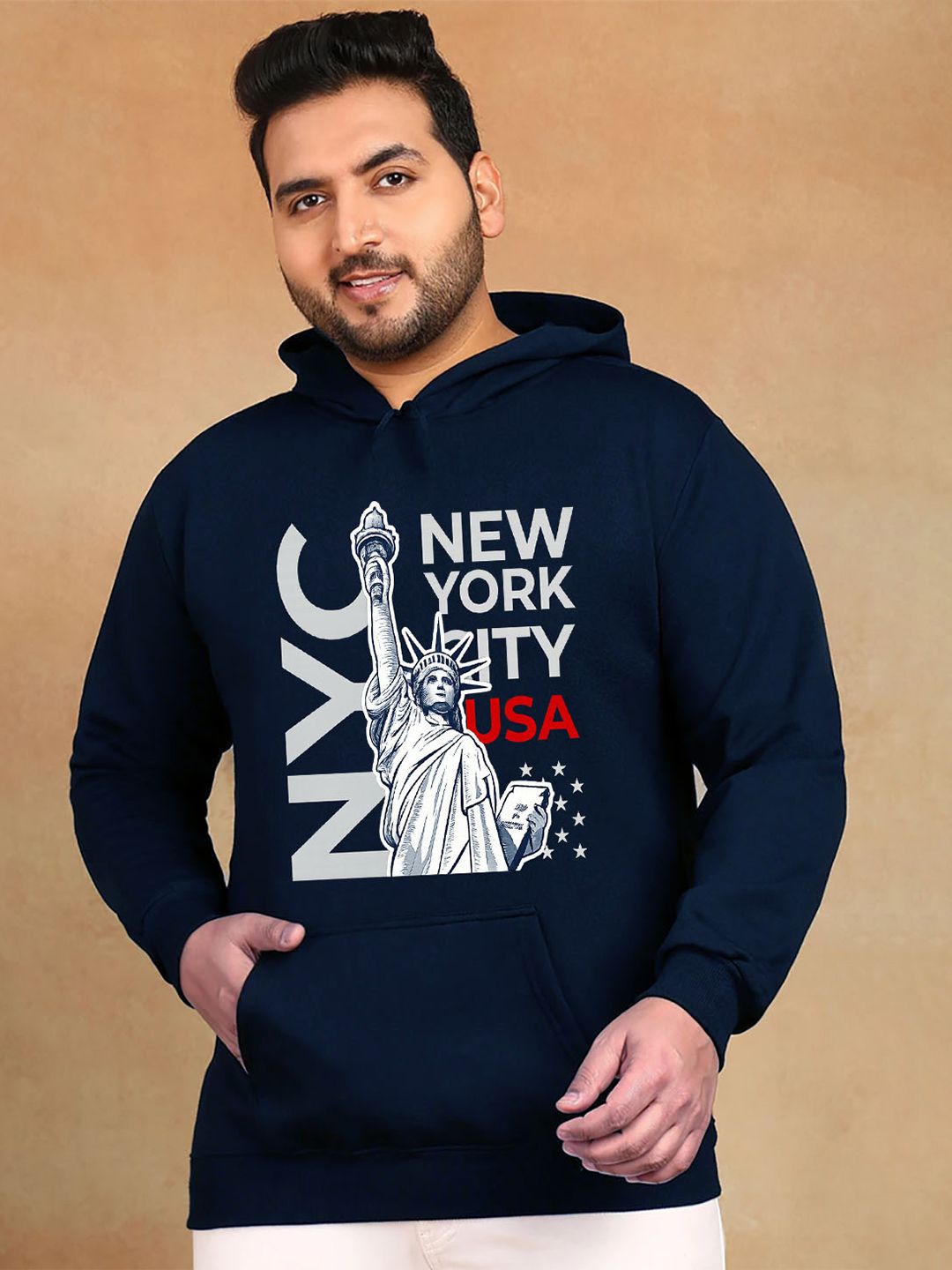 LONDON STREETS Men Printed Hooded Sweatshirt