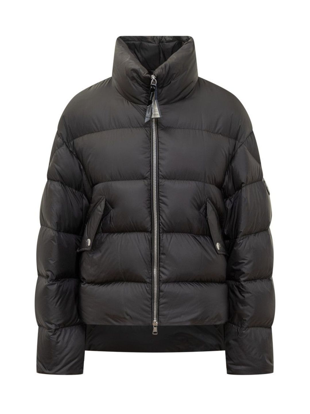 Moncler Black Quilted Mock Collar Jacket