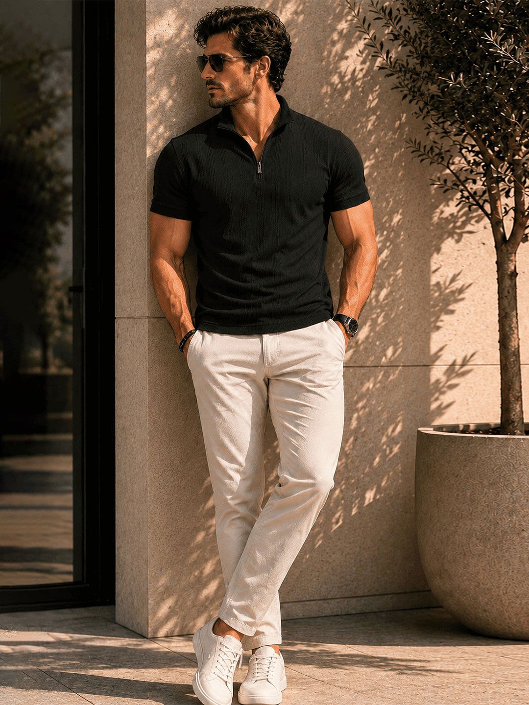 R.Code by The Roadster Life Co. Men Polo Collar T-shirt