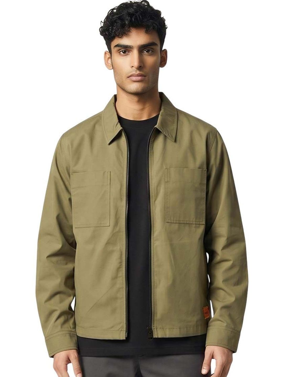 Hugo Boss Green Shirt Collar Jacket