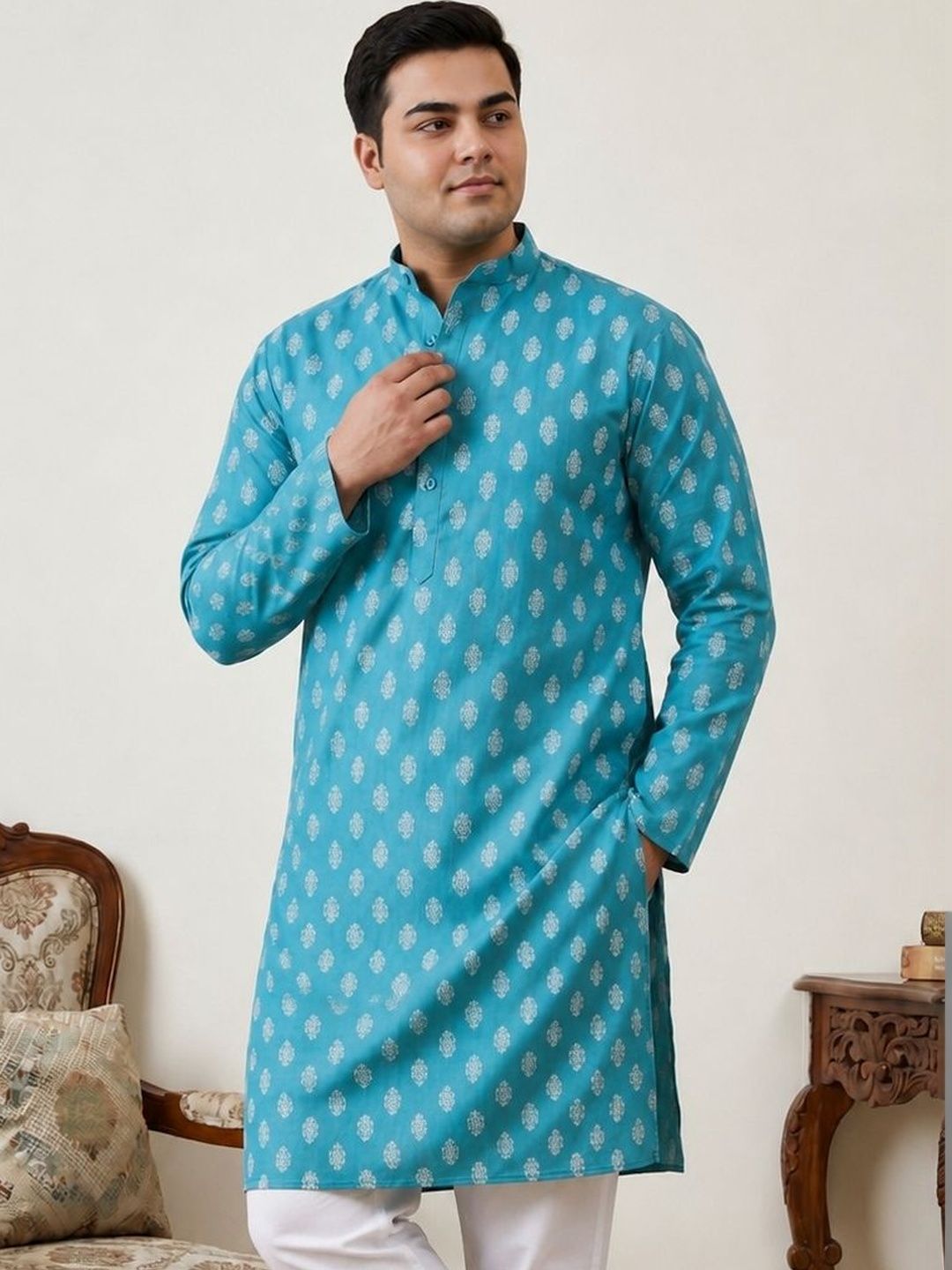 Jompers Men Ethnic Motifs Printed Kurta