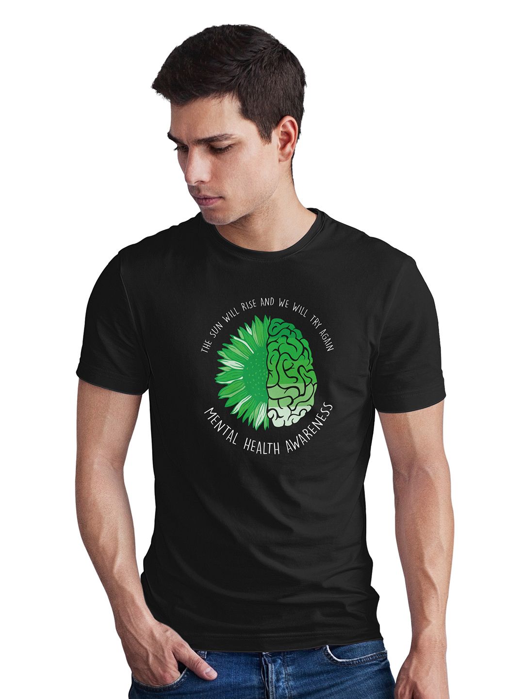 Seekbuylove Men Printed Bio Finish T-shirt