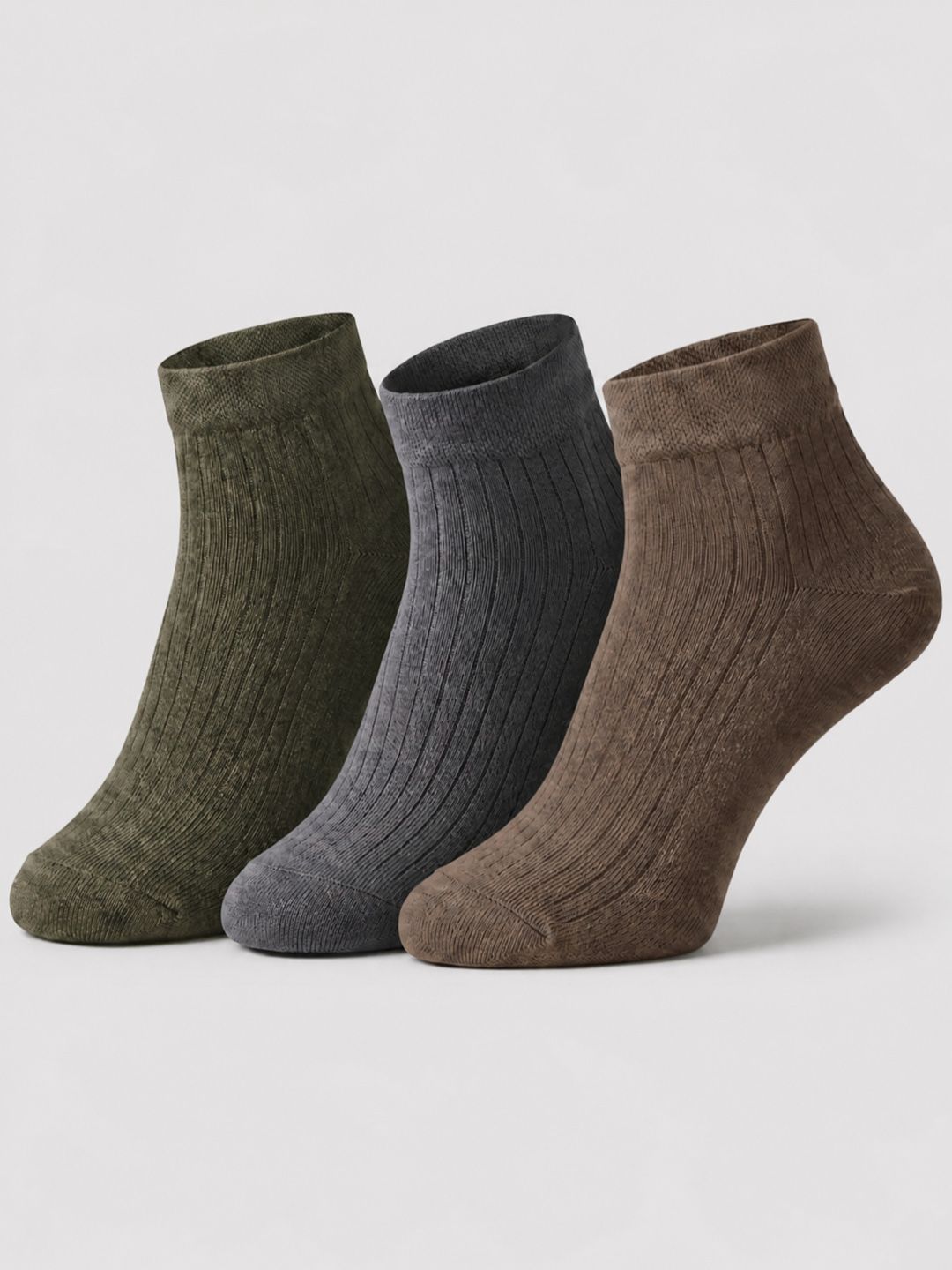 SZN Unisex Pack of 3 Cotton Assorted Ankle Length Socks
