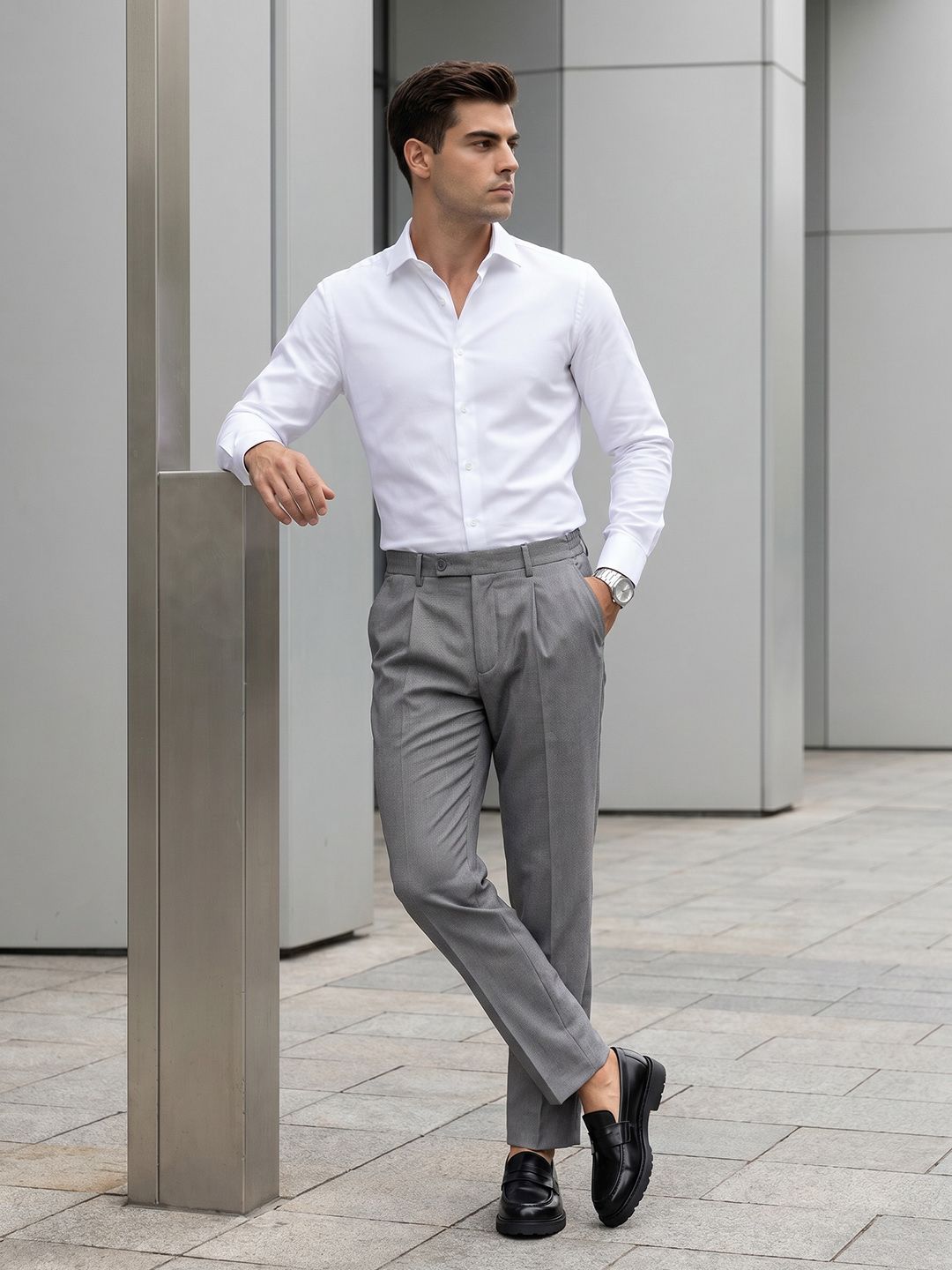 INVICTUS Men Pleated Formal Trousers