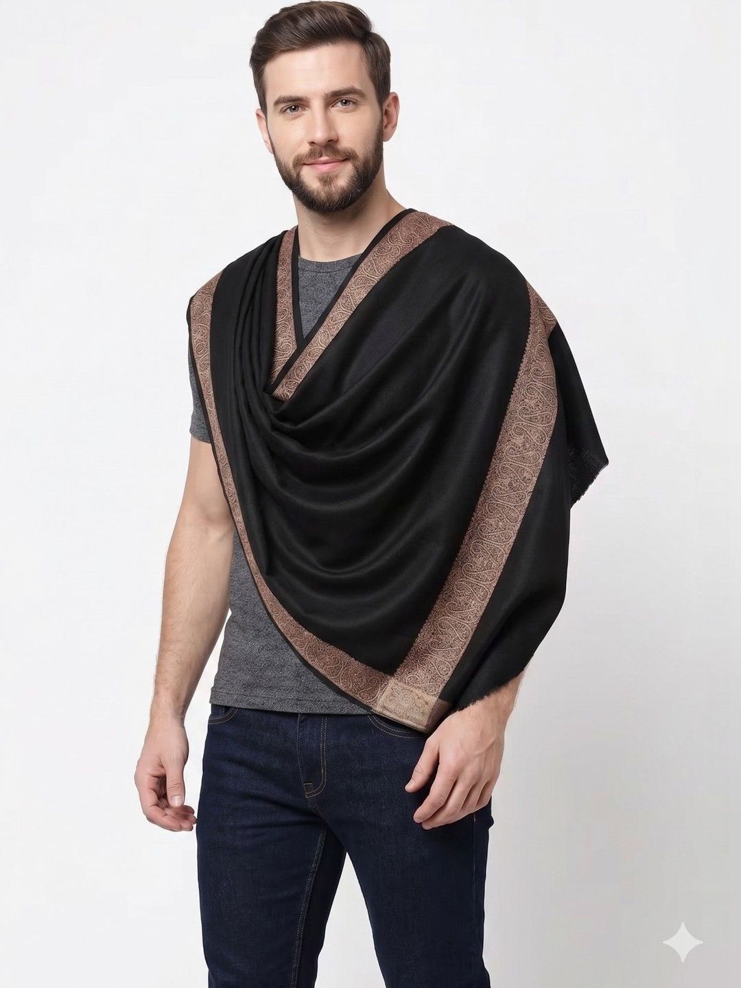 OKKO Women Ethnic Motifs Woven Design Shawl