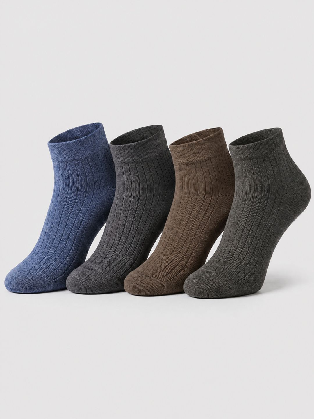 SZN Unisex Pack of 4 Cotton Assorted Patterned Ankle Length Socks