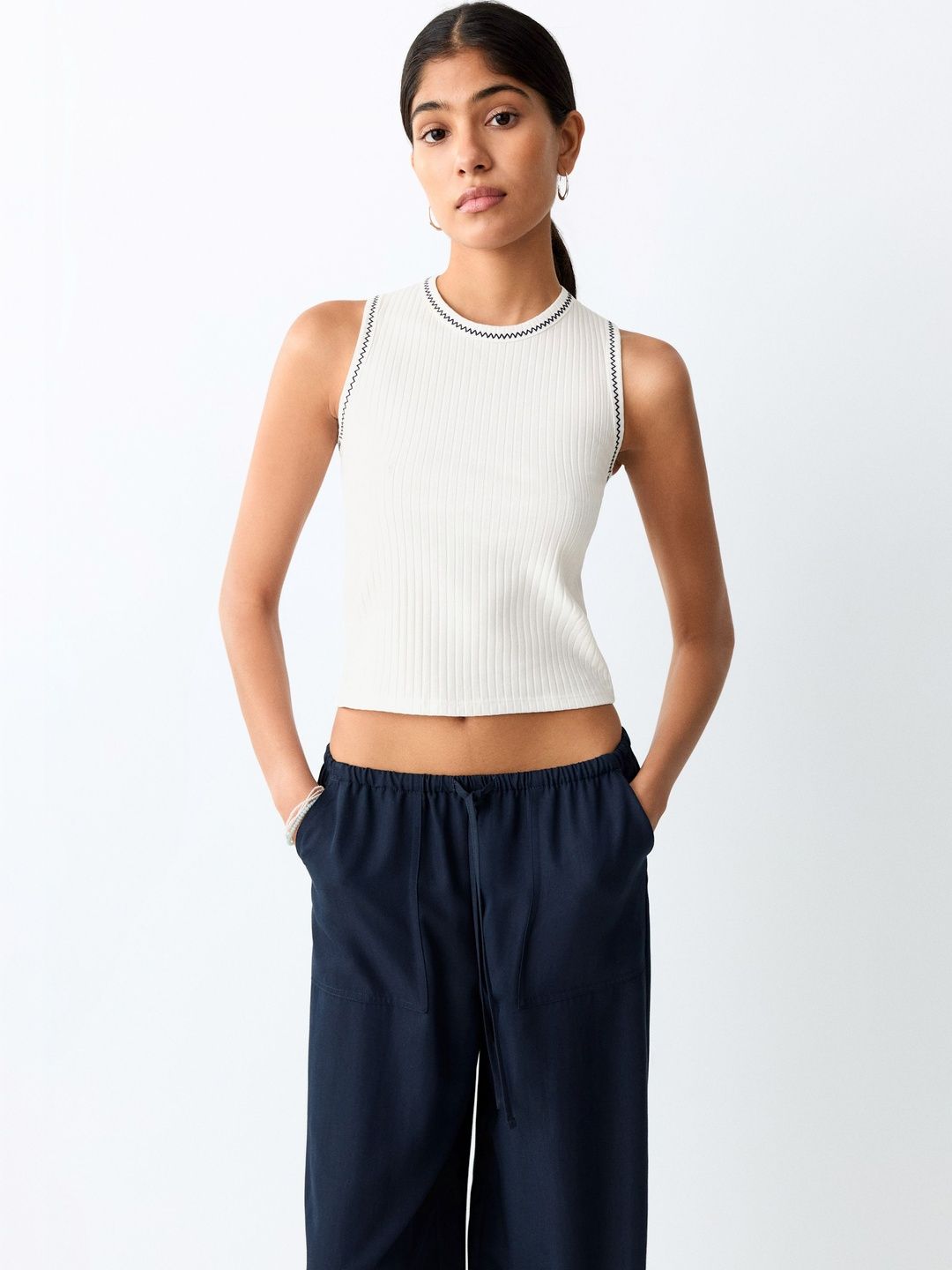 MANGO MANGO Twisted Styled Back Crop Top