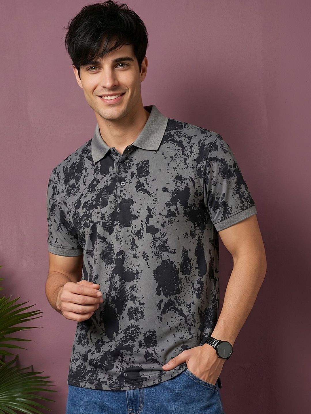 Moda Rapido Men Printed Polo Collar T-shirt
