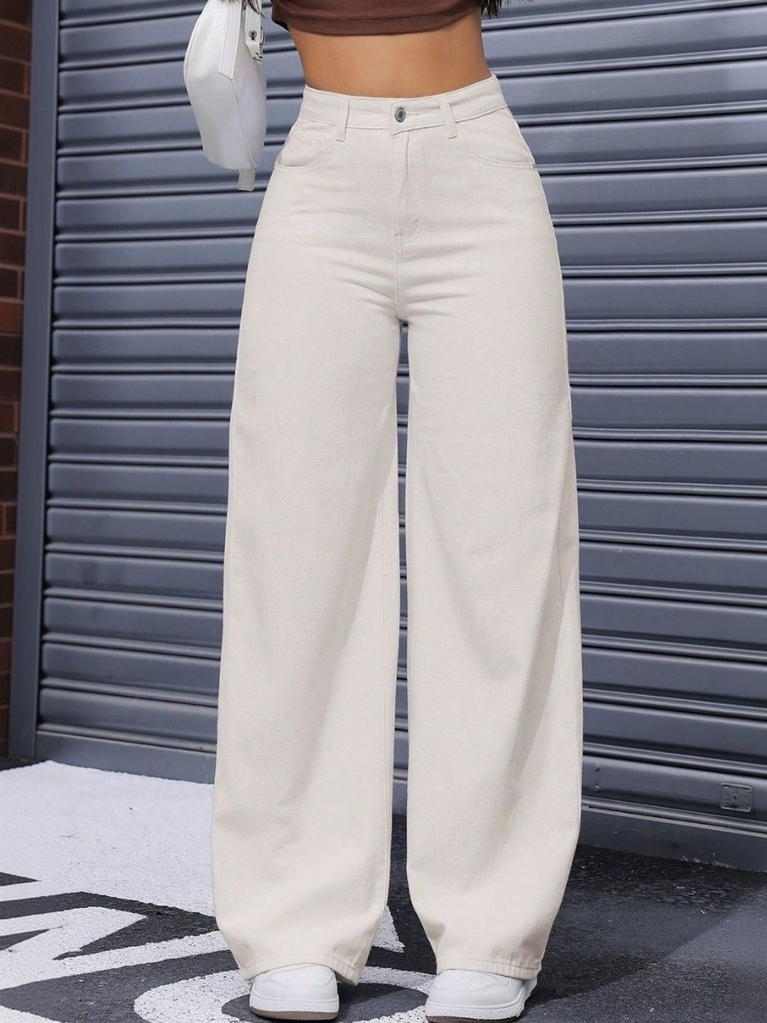 YMT Women Jean Wide Leg Mid-Rise Jeans