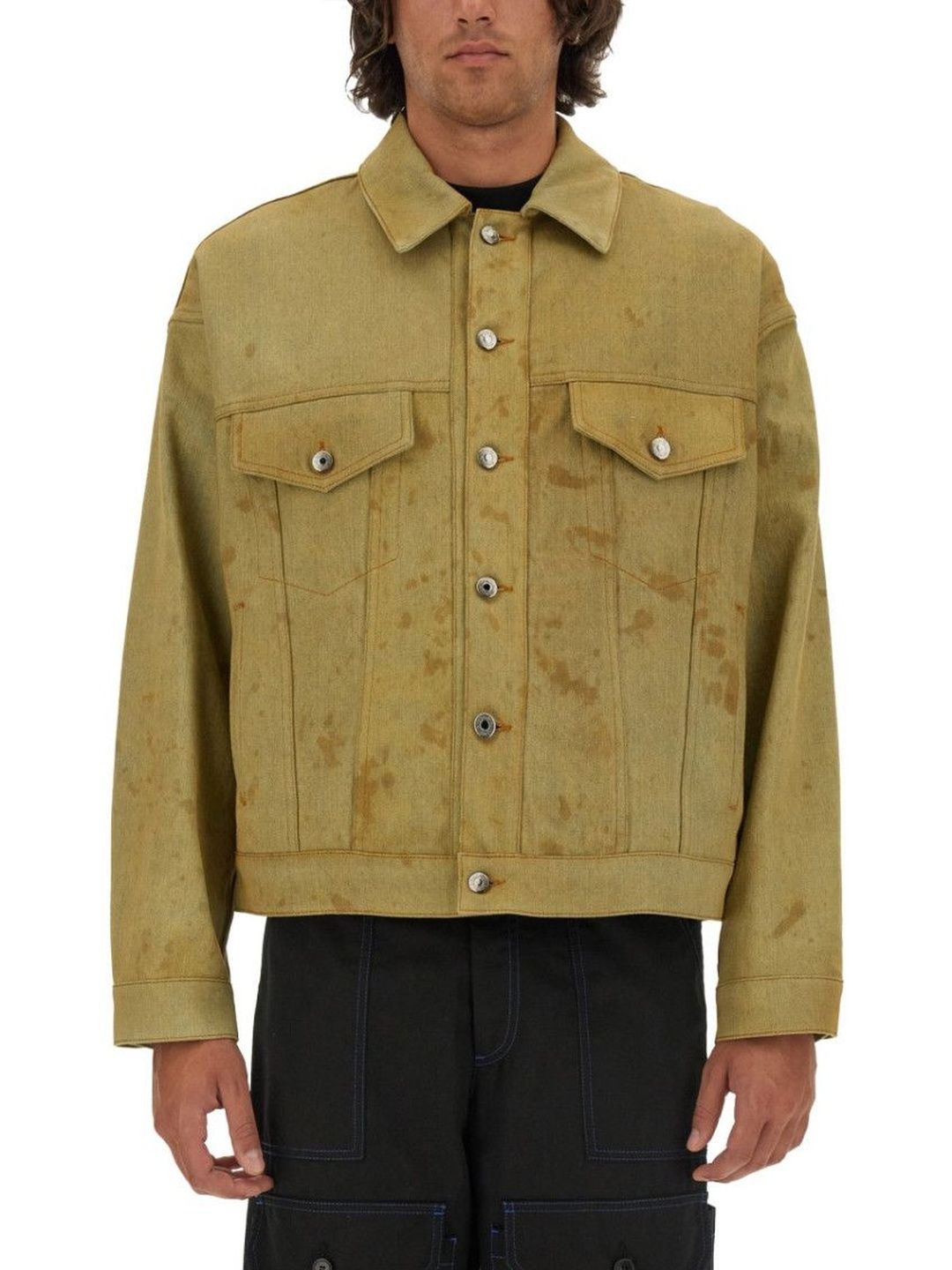 MSGM Brown Printed Shirt Collar Jacket