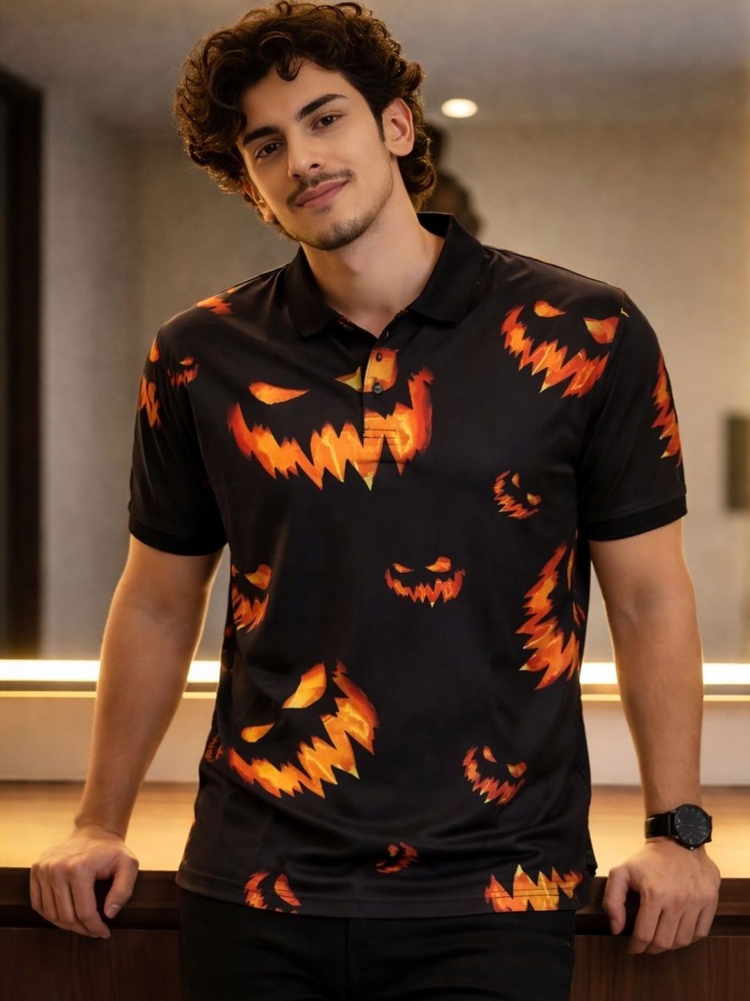 Tshirts Buddy Men Printed Polo Collar T-shirt