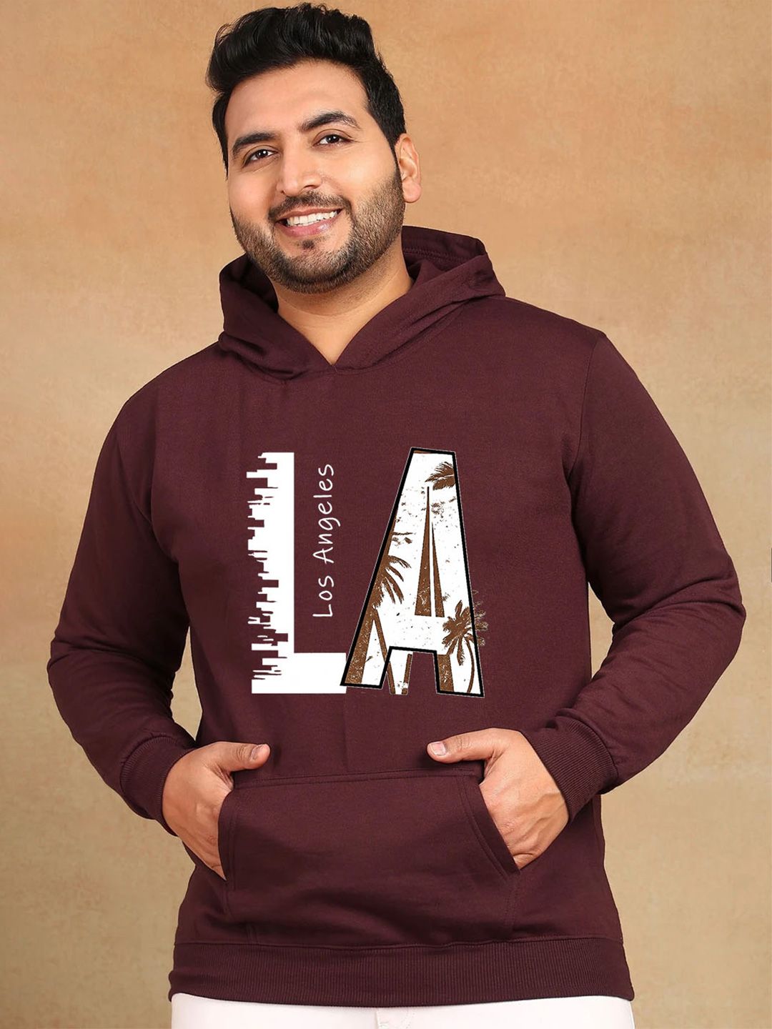 LONDON STREETS Men Printed Hooded Sweatshirt