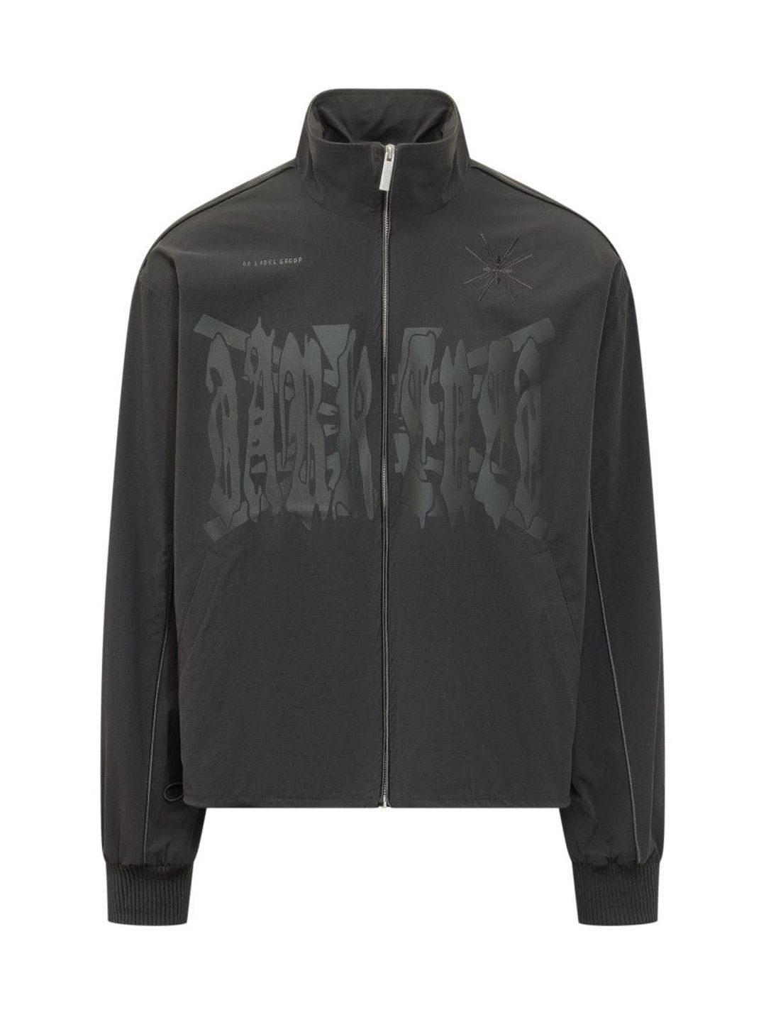 44 Label Group Black Graphic Mock Collar Jacket