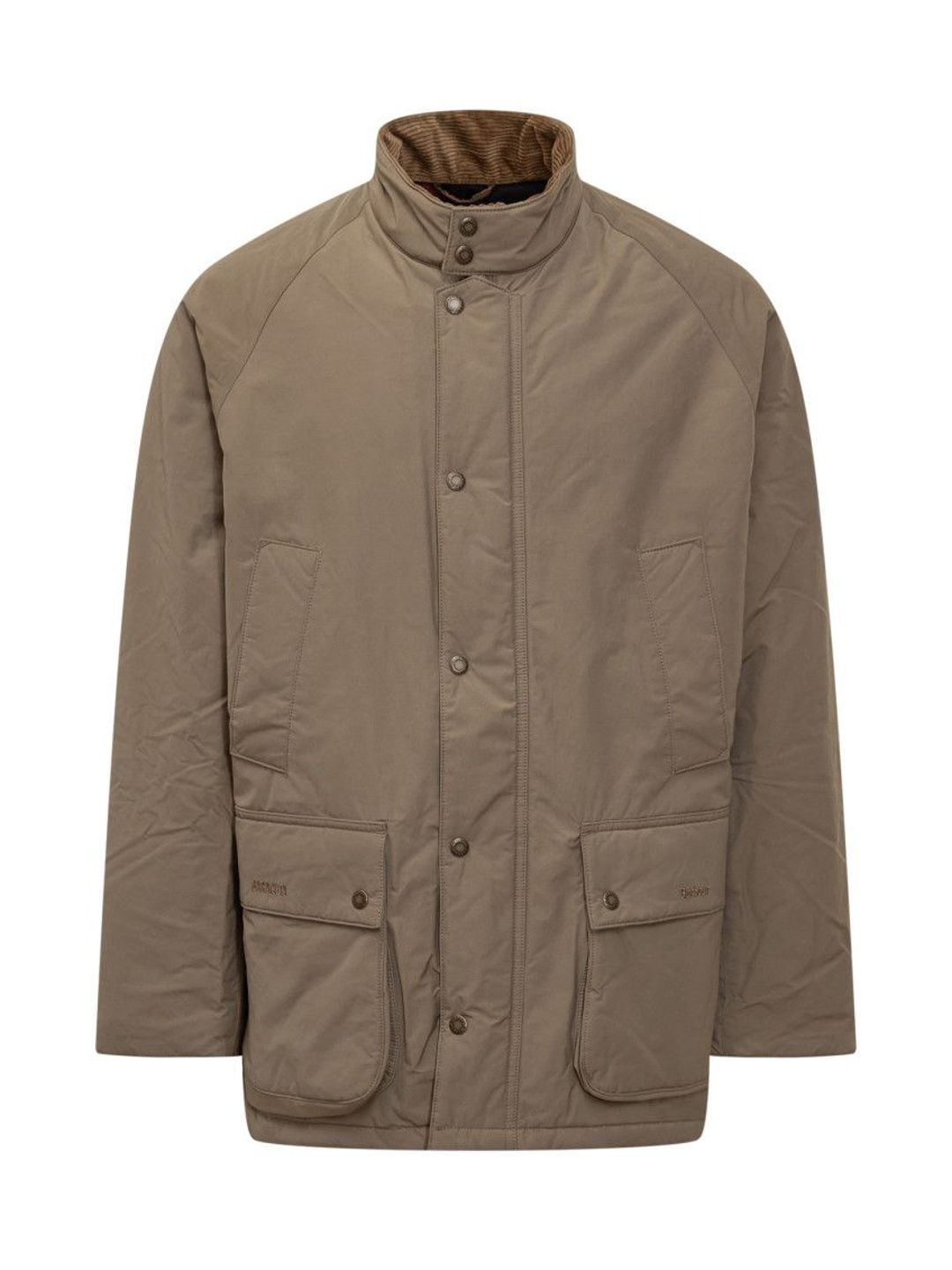 Barbour Beige Solid Band Collar Jacket