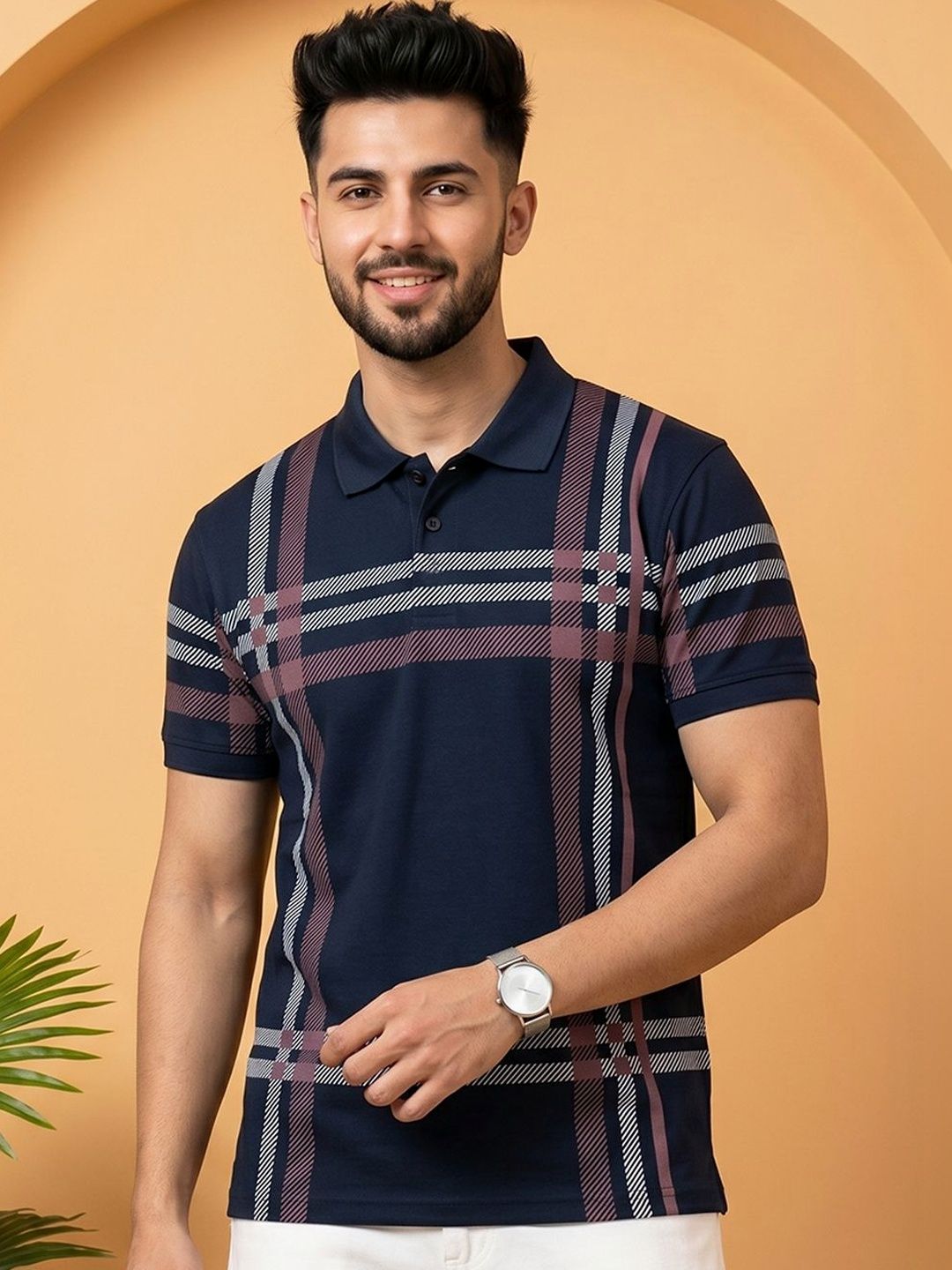 Moda Rapido Men Printed Polo Collar T-shirt