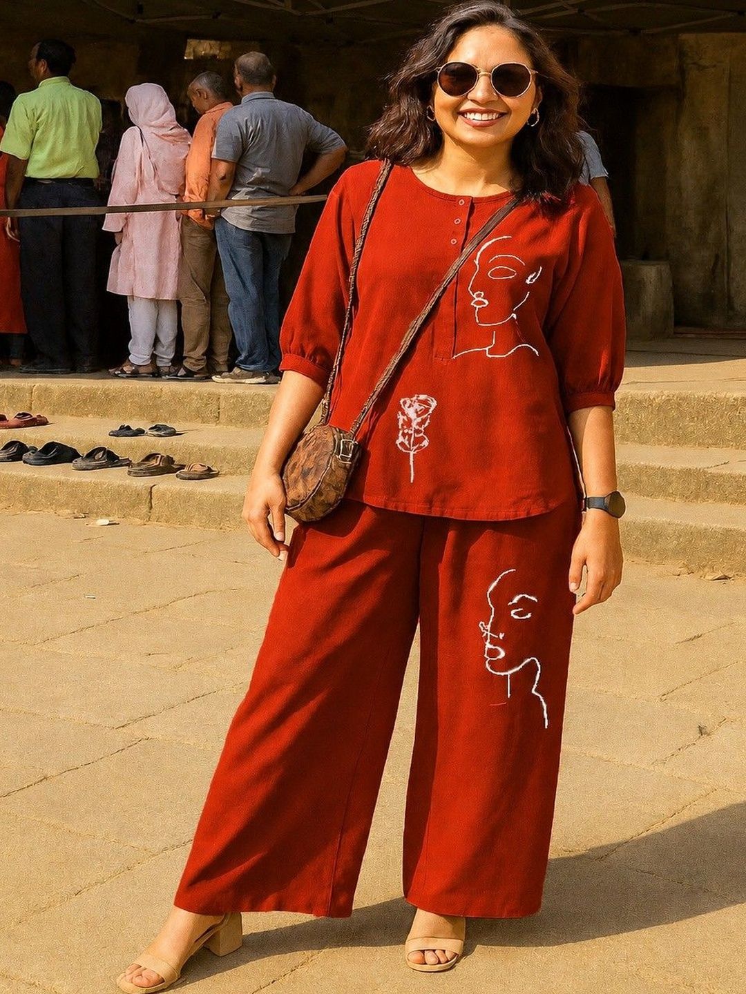 Naida Printed Top with Palazzos