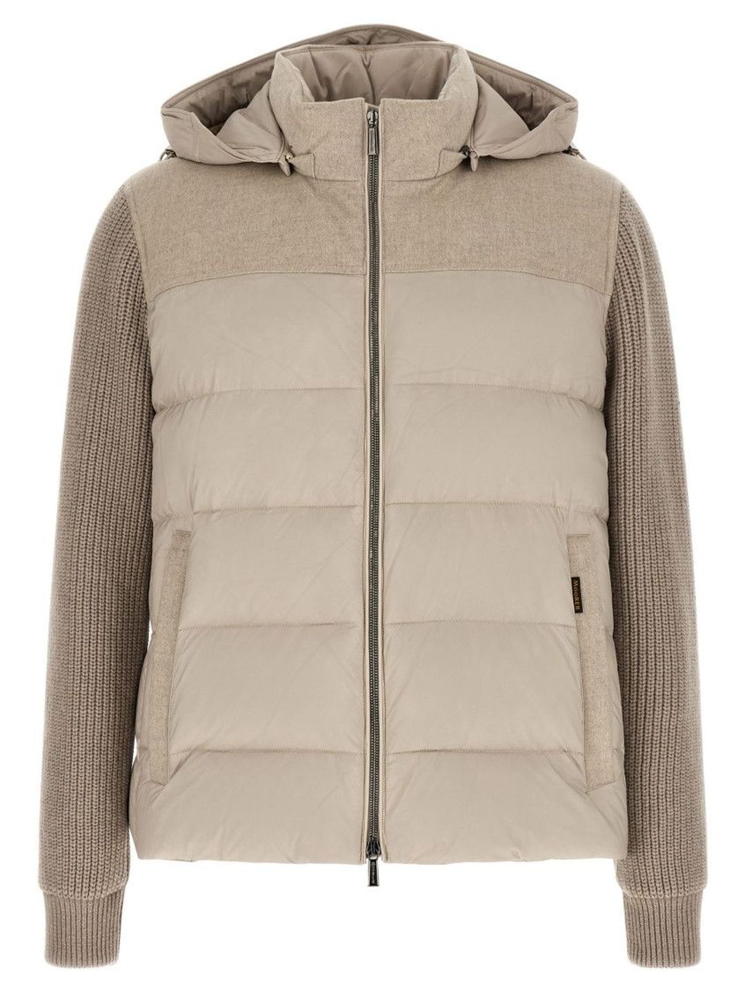 Moorer Beige Quilted Hood Jacket