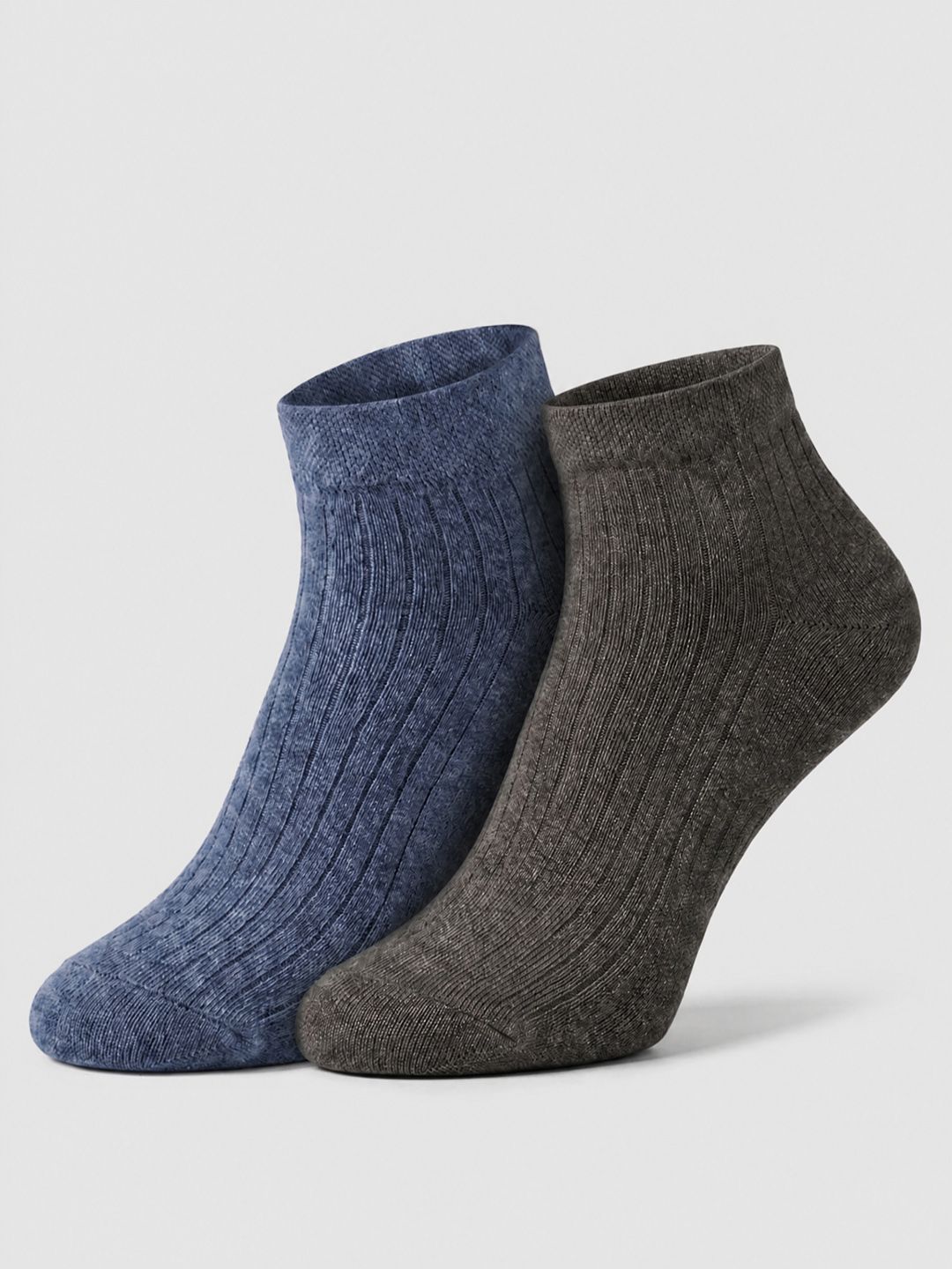 SZN Unisex Pack of 2 Cotton Assorted Patterned Above Ankle Socks