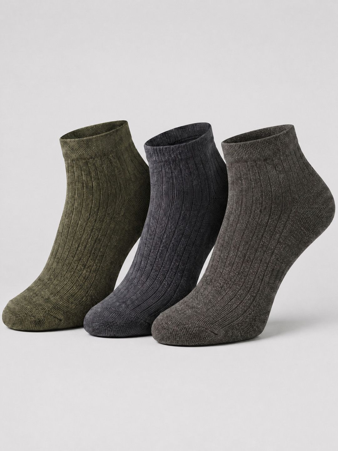 Moda Rapido Men Pack of 3 Cotton Assorted Patterned Ankle Length Socks
