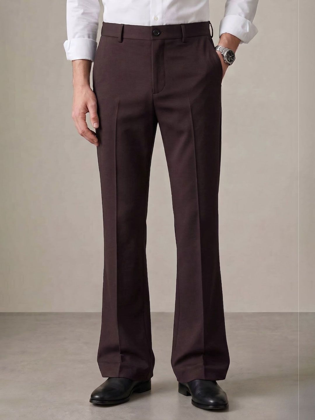 Kites Club Men High-Rise Formal Bootcut Fit Trouser