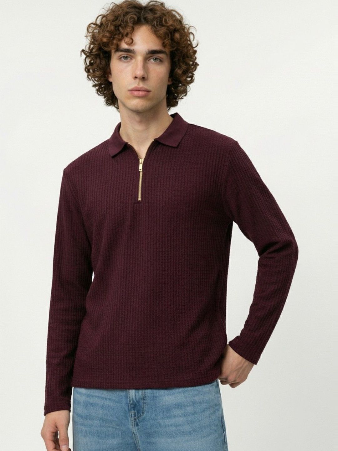HERE&NOW Men Polo Collar T-shirt