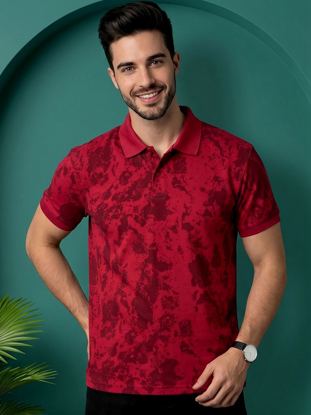 Moda Rapido Men Printed Polo Collar T-shirt