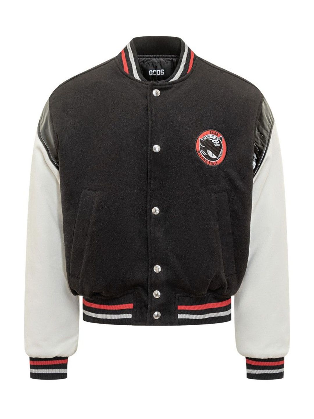 GCDS Black Color Block Band Collar Jacket