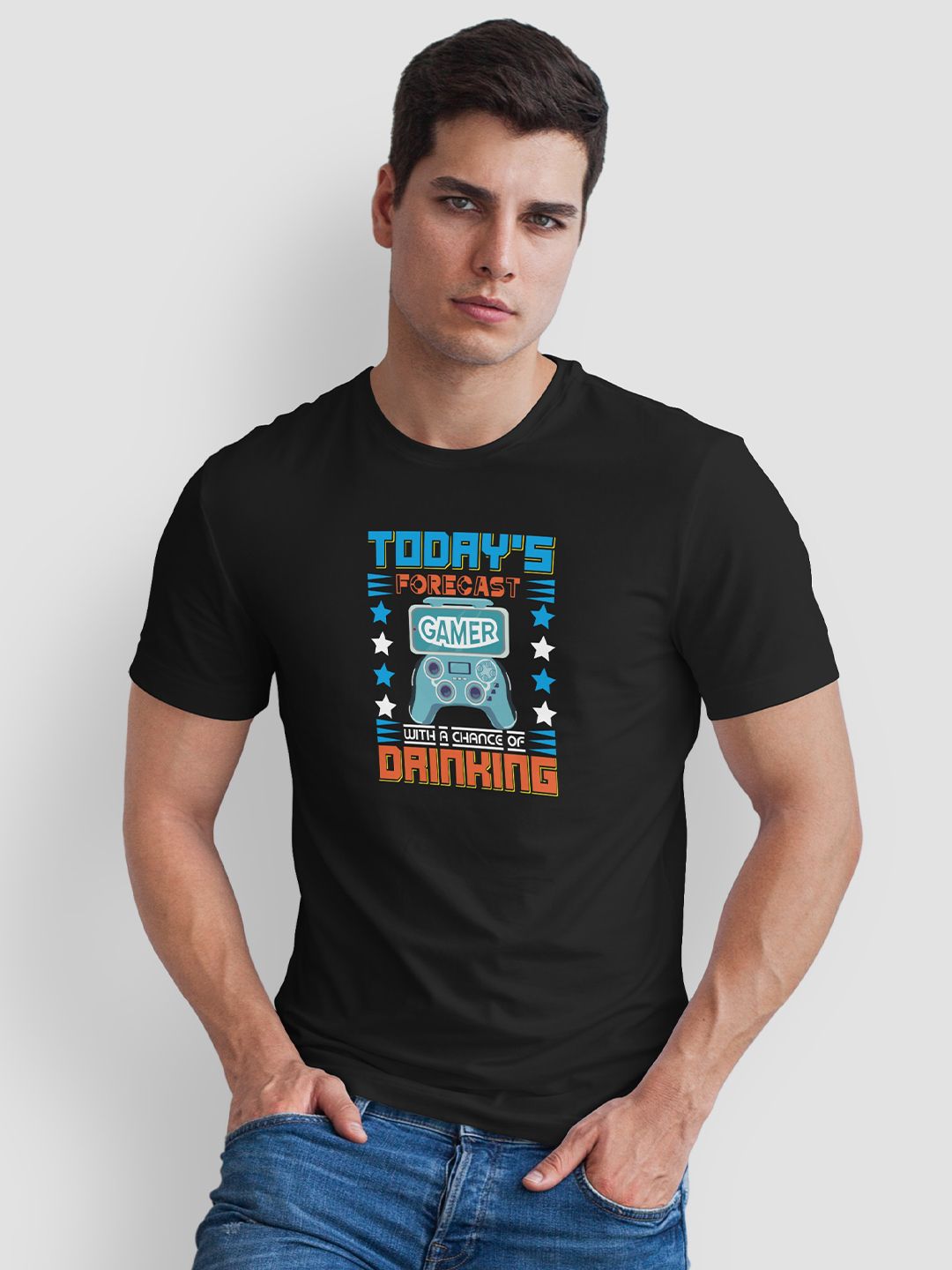 Seekbuylove Men Printed Bio Finish T-shirt