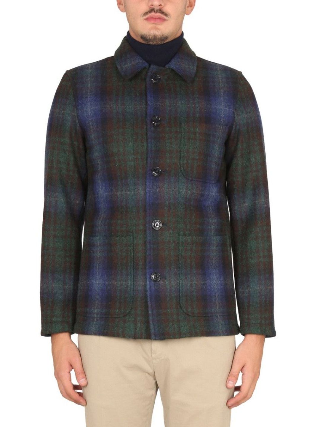 Aspesi Blue Winter Shirt Jackets