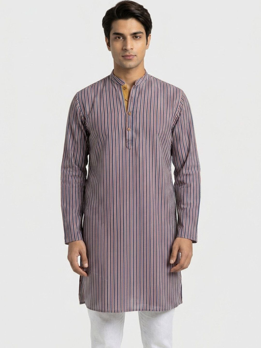Sanman Ethnix by Raymond Men Striped Kurta