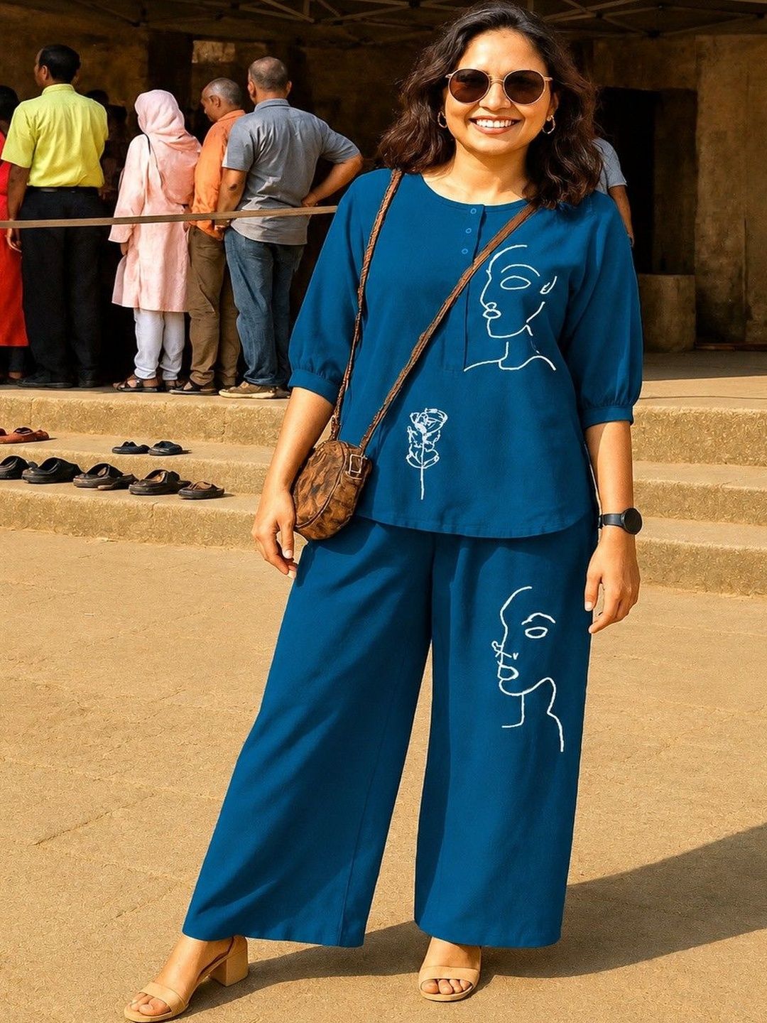 Naida Printed Top with Palazzos