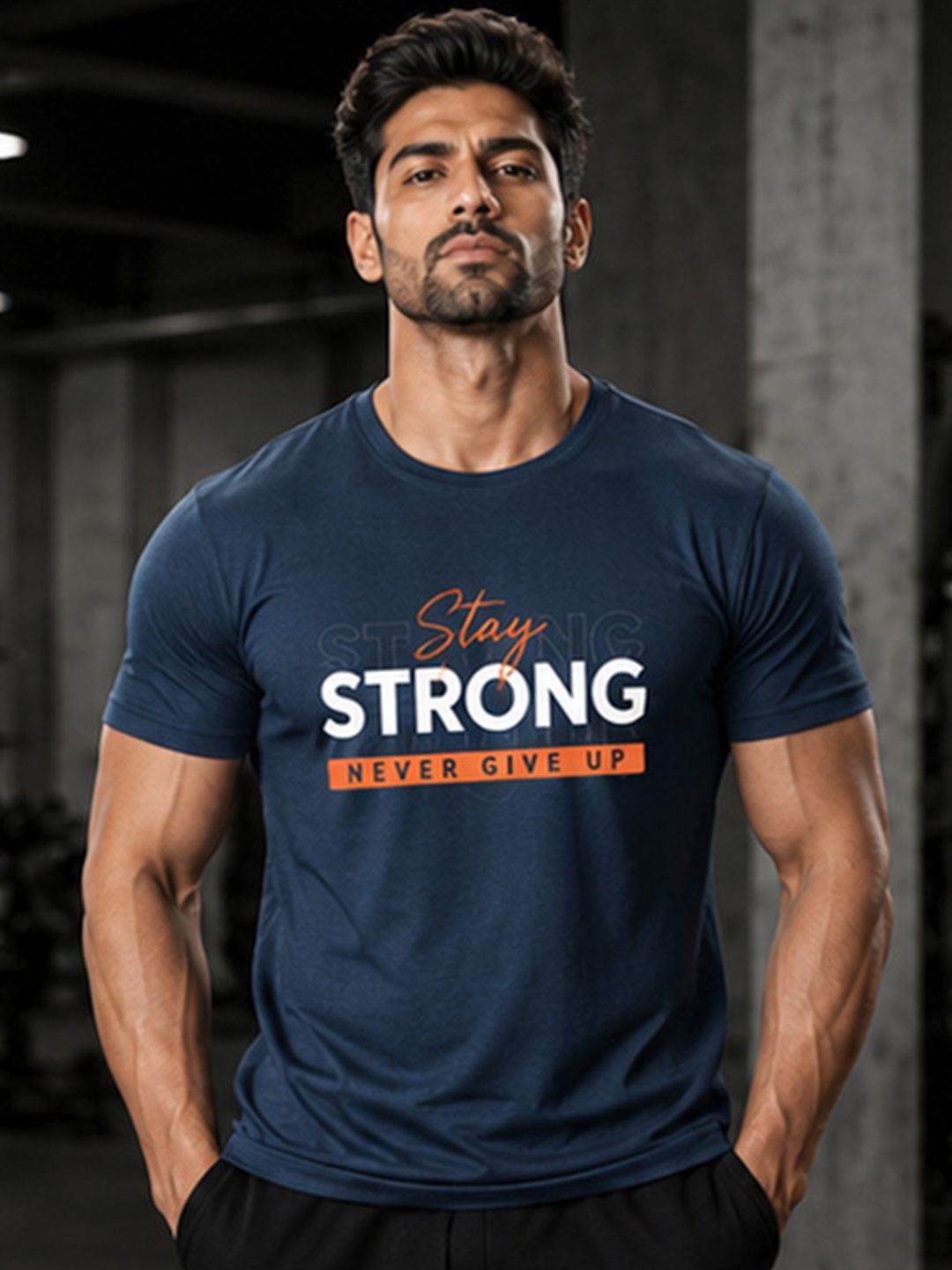 Dpassion Men Quick Dry Gym Printed T-Shirt
