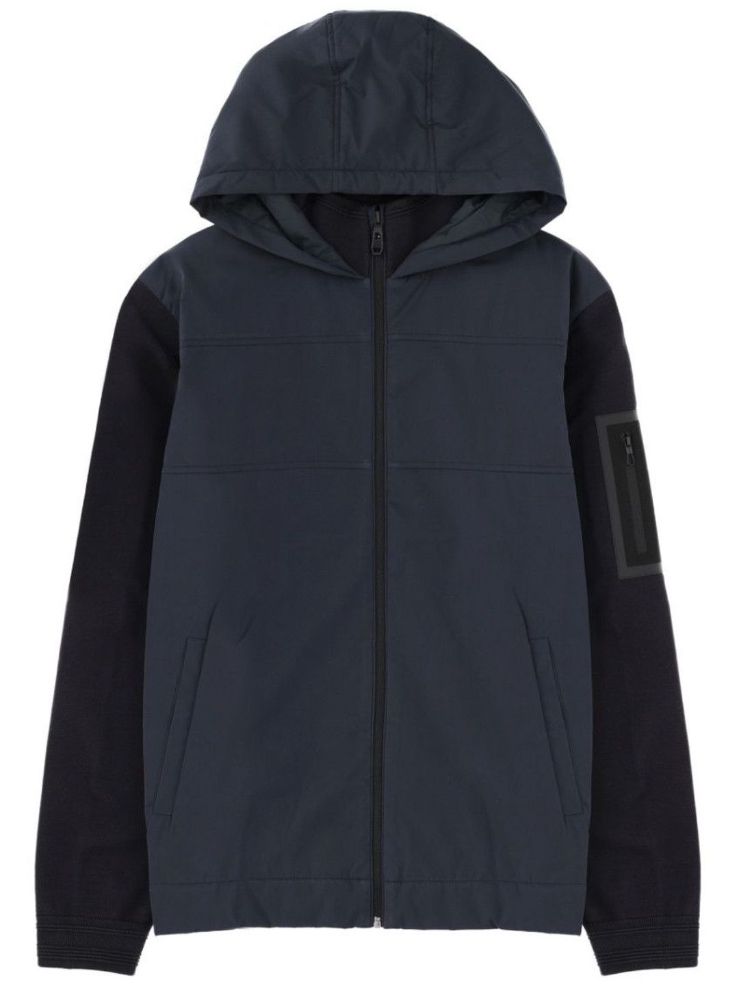 Hugo Boss Dark Blue Solid Hood Jacket