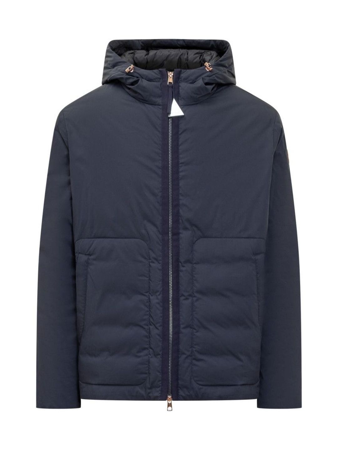 Moncler Dark Blue Solid Hood Jacket
