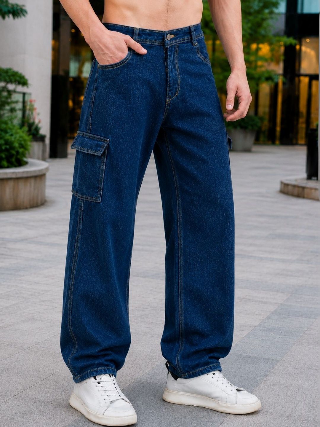 HERE&NOW Men Classic Relaxed Fit Mid-Rise Stretchable Jeans