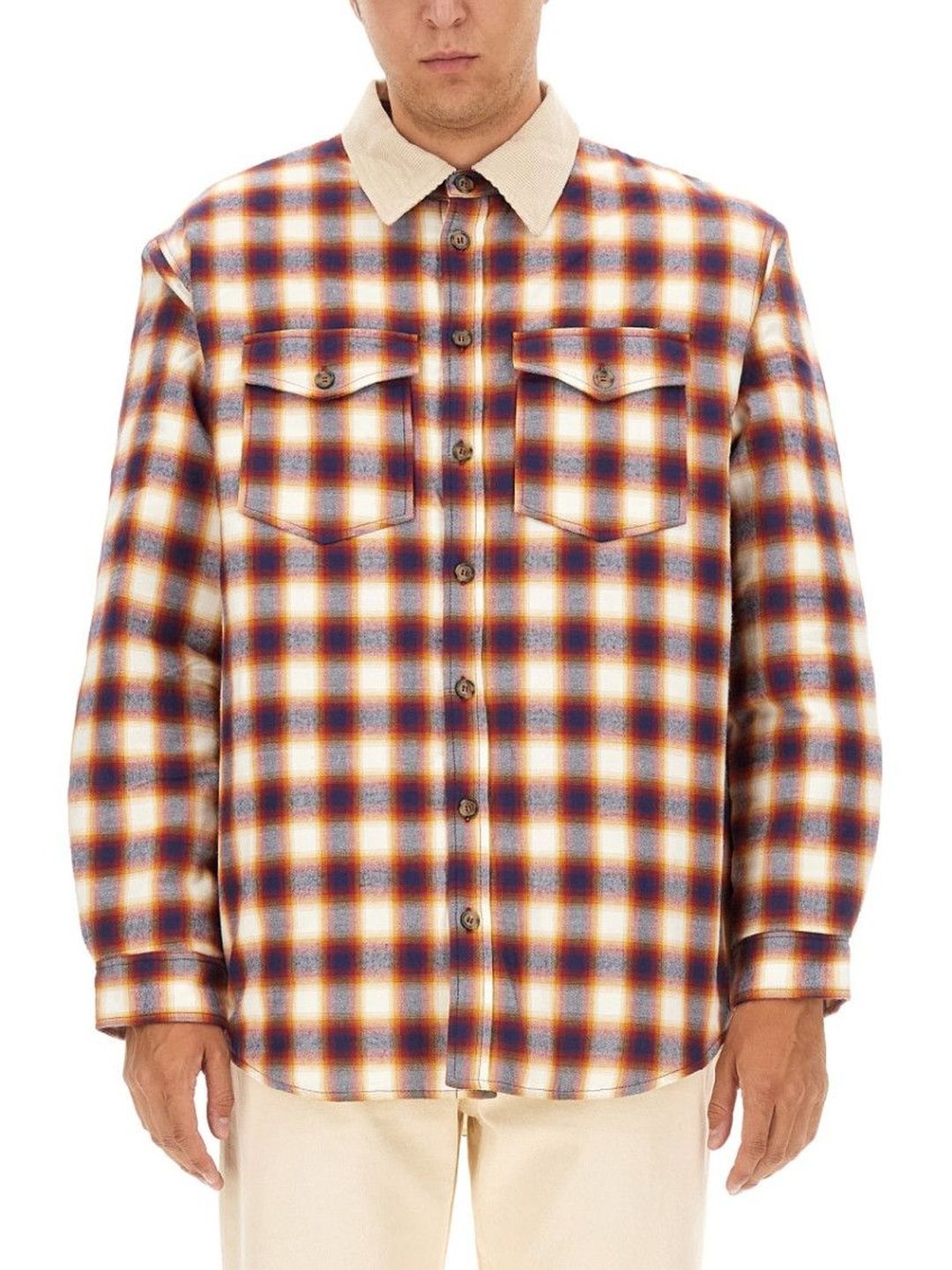 Isabel Marant Multicolor Plaid Shirt Collar Jacket